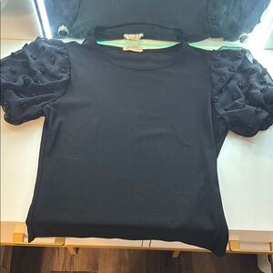 Elegant Black Puff Sleeve Top